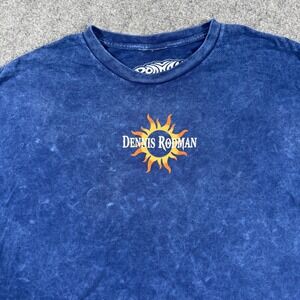 Dennis Rodman T Shirt XL Blue Mineral Wash NBA Basketball 90s‎ Graphic Men's